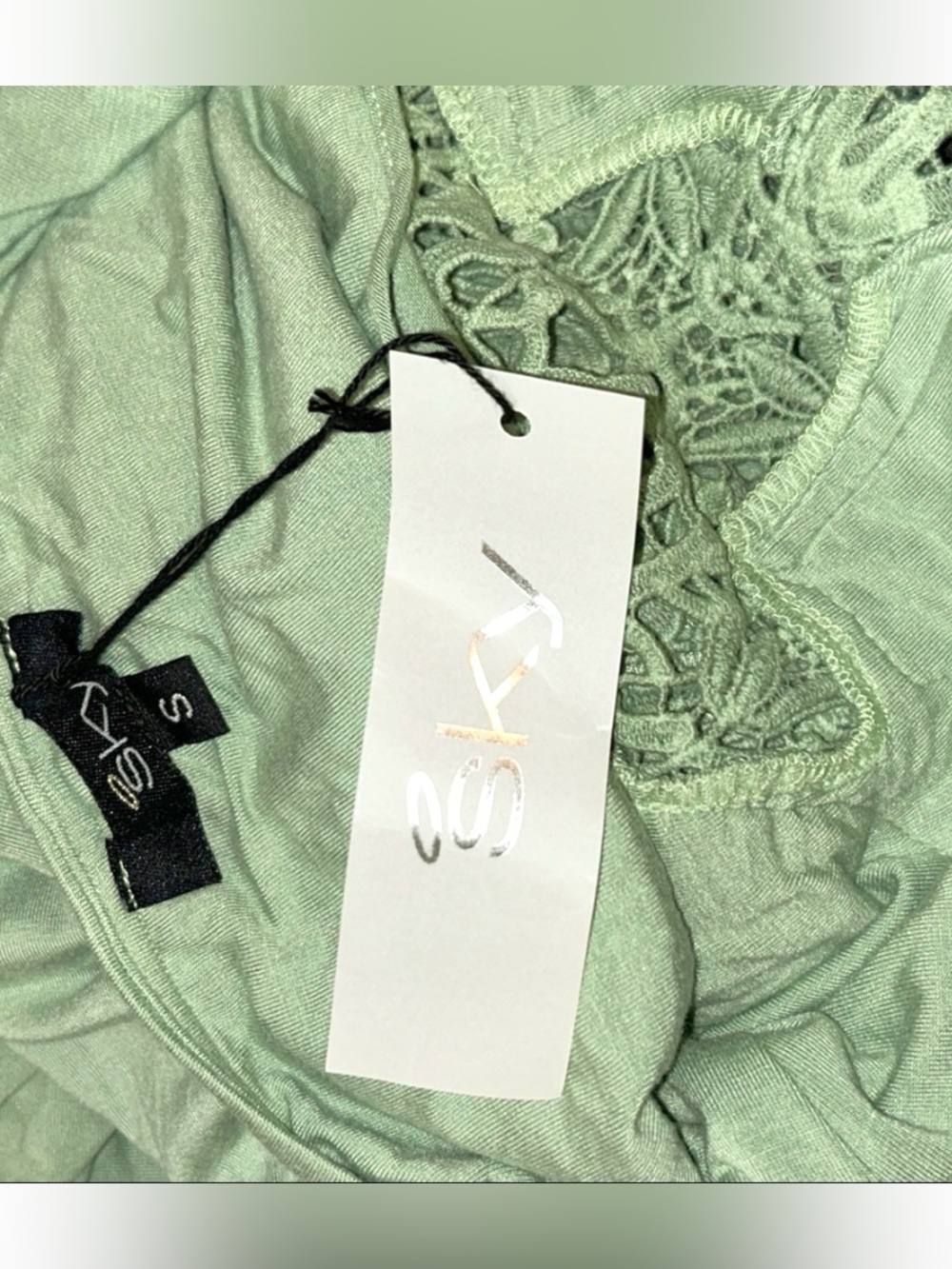 Sky Brand Gozma Crochet Maxi Dress Moss Green/Sage Small NWT - Picture 11 of 14